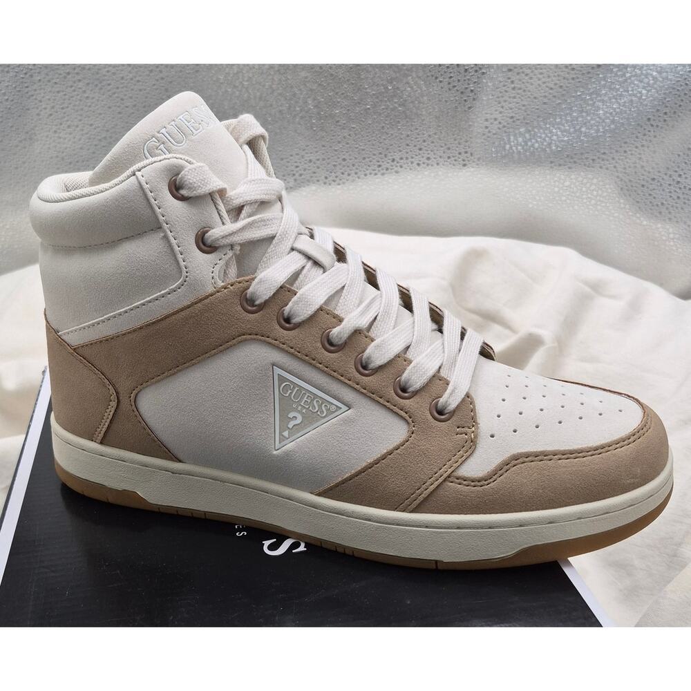 NEW Guess Men's Tubulo Triangle High-Top Sneakers light brown Men's size 7 M